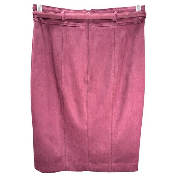 Ann Taylor Purple Faux Suede Belted Pencil Skirt Size 6 Classic Career - Picture 4 of 6